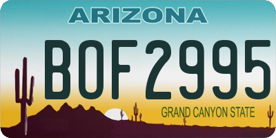 AZ license plate BOF2995