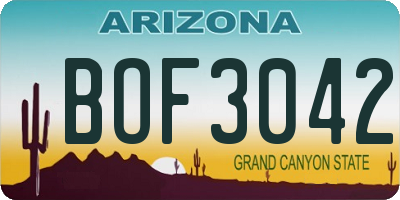 AZ license plate BOF3042