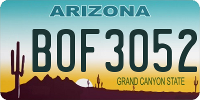AZ license plate BOF3052