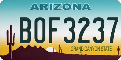 AZ license plate BOF3237
