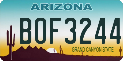 AZ license plate BOF3244