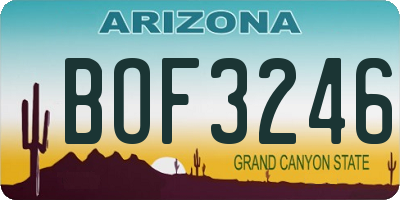 AZ license plate BOF3246