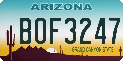 AZ license plate BOF3247