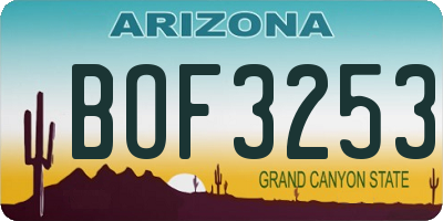 AZ license plate BOF3253