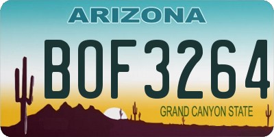 AZ license plate BOF3264