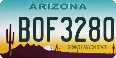 AZ license plate BOF3280