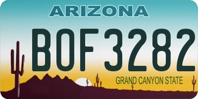 AZ license plate BOF3282