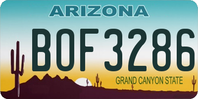AZ license plate BOF3286