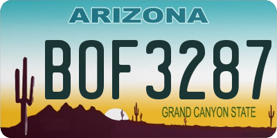 AZ license plate BOF3287