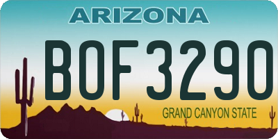 AZ license plate BOF3290