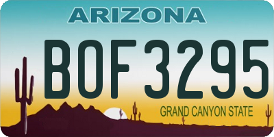 AZ license plate BOF3295