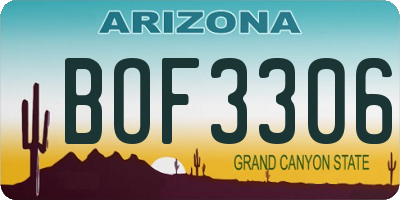 AZ license plate BOF3306