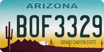 AZ license plate BOF3329
