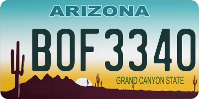 AZ license plate BOF3340