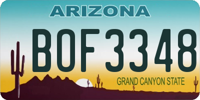 AZ license plate BOF3348