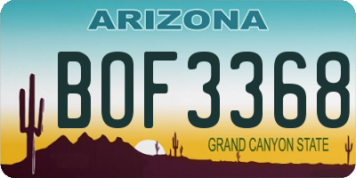 AZ license plate BOF3368