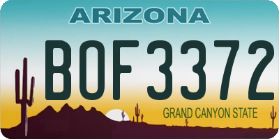 AZ license plate BOF3372