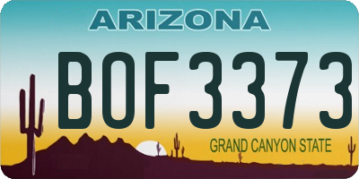 AZ license plate BOF3373
