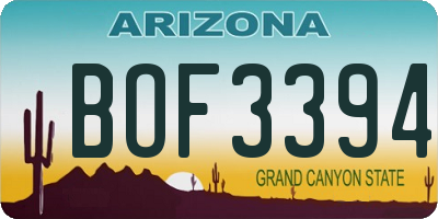 AZ license plate BOF3394