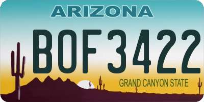AZ license plate BOF3422