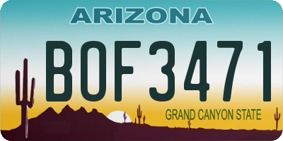 AZ license plate BOF3471