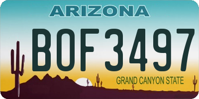 AZ license plate BOF3497