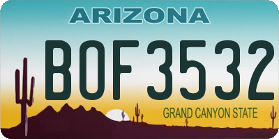 AZ license plate BOF3532