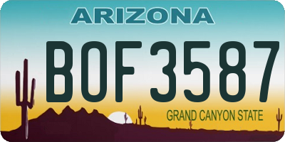 AZ license plate BOF3587