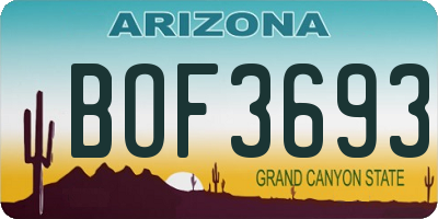 AZ license plate BOF3693
