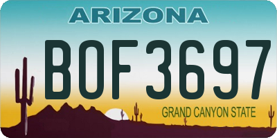 AZ license plate BOF3697
