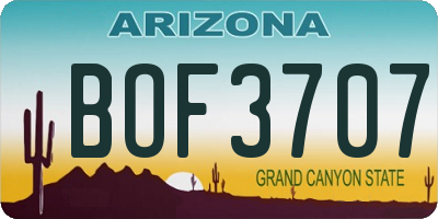 AZ license plate BOF3707