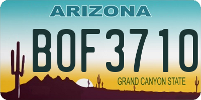 AZ license plate BOF3710