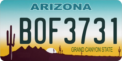 AZ license plate BOF3731
