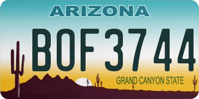 AZ license plate BOF3744