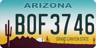 AZ license plate BOF3746