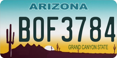 AZ license plate BOF3784