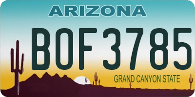 AZ license plate BOF3785