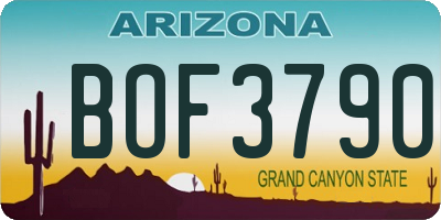 AZ license plate BOF3790