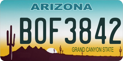 AZ license plate BOF3842
