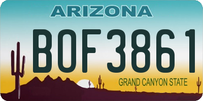 AZ license plate BOF3861