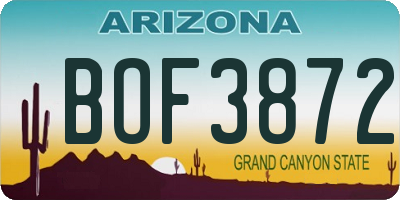 AZ license plate BOF3872