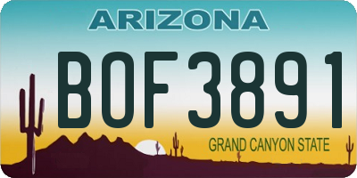 AZ license plate BOF3891