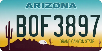 AZ license plate BOF3897