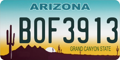 AZ license plate BOF3913