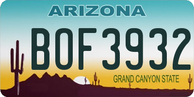 AZ license plate BOF3932