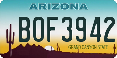 AZ license plate BOF3942
