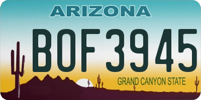 AZ license plate BOF3945