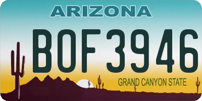 AZ license plate BOF3946