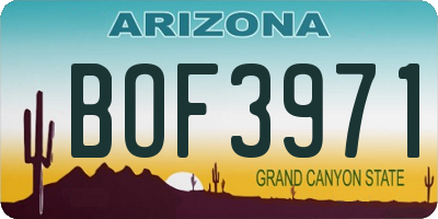 AZ license plate BOF3971