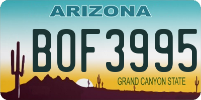 AZ license plate BOF3995